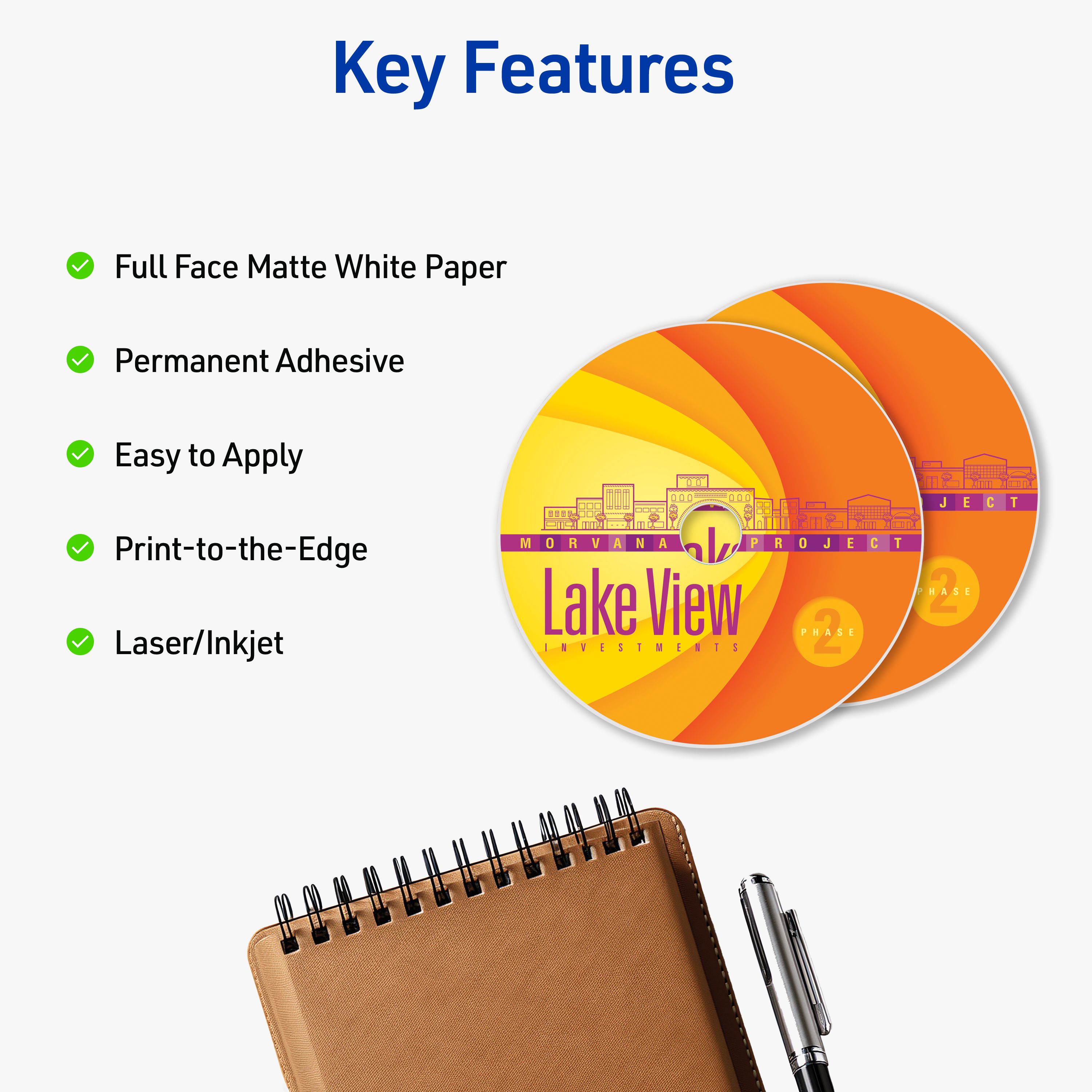 Full-Face CD Labels, 40 CD Labels & 80 Spine Labels 8960 | Avery